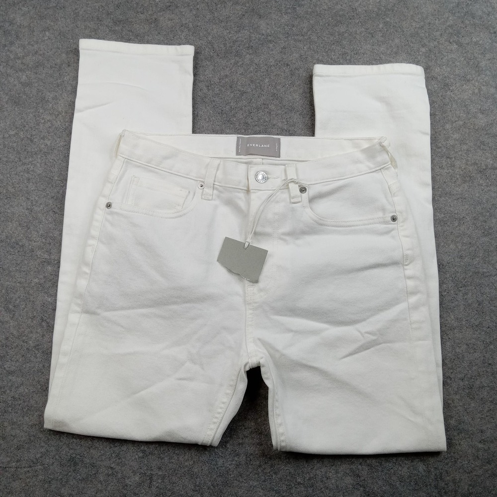 Everlane Jeans Womens 26 White Boyfriend High Rise Stretch Denim Slim Leg